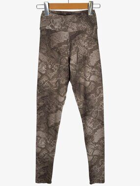 LIQUIOD ACTIVE Python Snake Reptile Print Eco Leggings - Brown - Size M